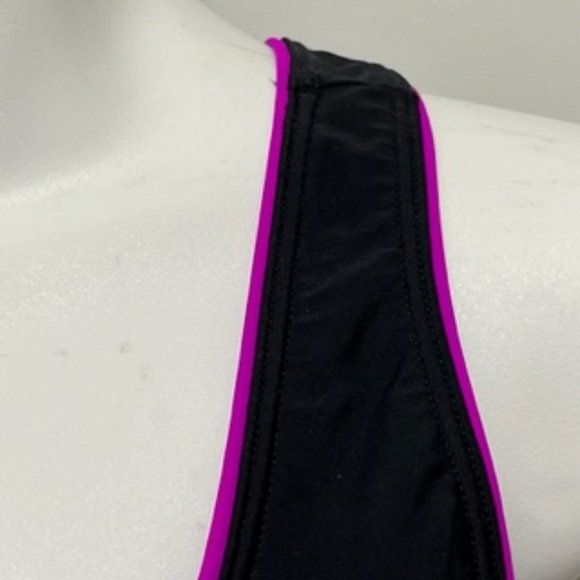 SPEEDO UltraBack Black With Purple Contrasting Piping One-Piece Swimsuit NWT - Picture 6 of 14